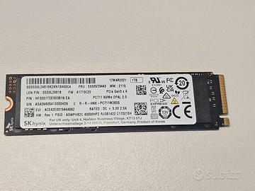 SK hynix SSD M.2 NVMe 2280 da 1 Tb usato e testato