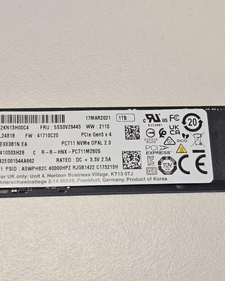 SK hynix SSD M.2 NVMe 2280 da 1 Tb usato e testato