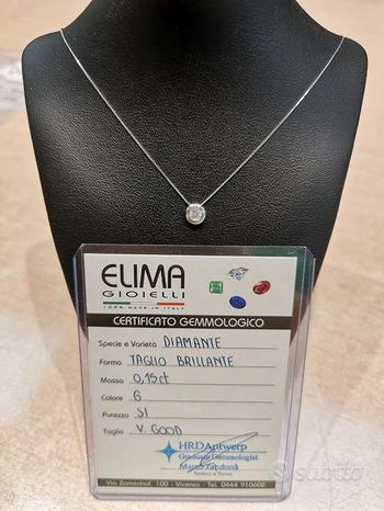 Collana cipollina in oro con diamante