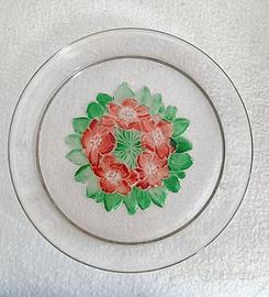 Piatto decorato in vetro