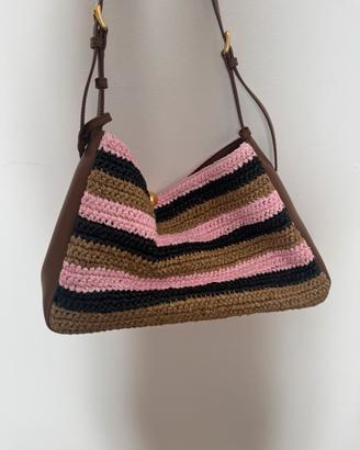 Borsa a spalla a righe Furla