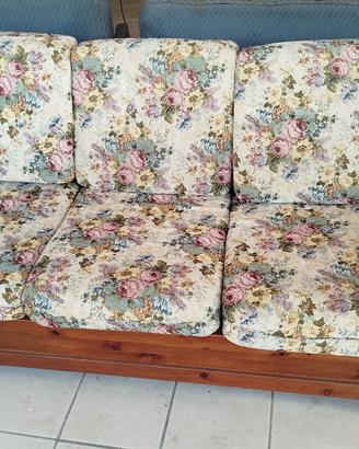 Divano letto struttura legno cuscini sfoderabili