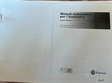 Metodi Matematici per l’economia quinta edizione