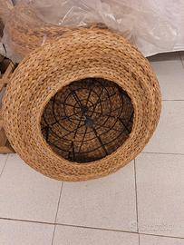 pouf poggiapiedi vimini