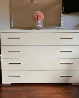 Comò bianco lucido stile moderno