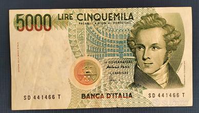 banconota da 5000 lire dedicata a Vincenzo Bellini