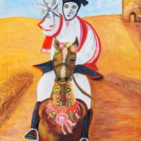 la Sartiglia,cavaliere A Oristano 