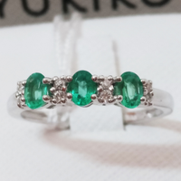 Trilogy smeraldi e diamanti oro bianco 18k Yukiko