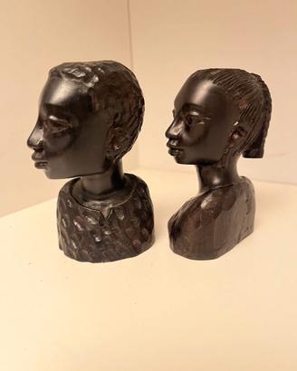 Coppia di sculture africane in ebano – artigianali