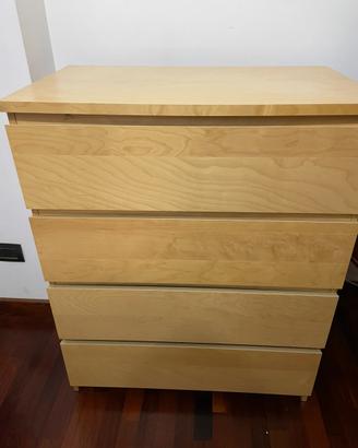 Comò IKEA 4 cassetti legno chiaro buone condizioni