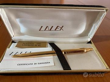 Penna a sfera Lalex placcato oro 22kt nuova