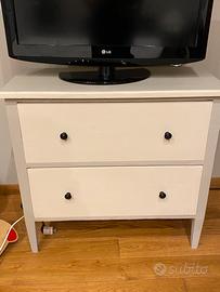 Cassettiera in legno panna e grigia