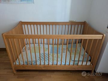 Lettino BioKinder Finn 70x140 massello + Materasso
