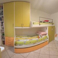 cameretta bambini verde -arancio