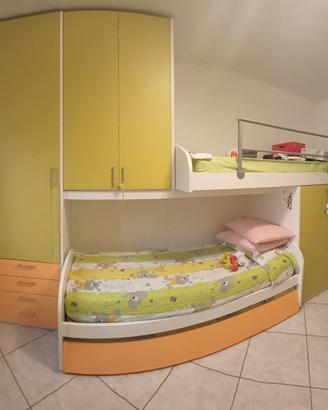 cameretta bambini verde -arancio