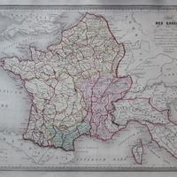 Carta geografica originale dell'Ottocento 