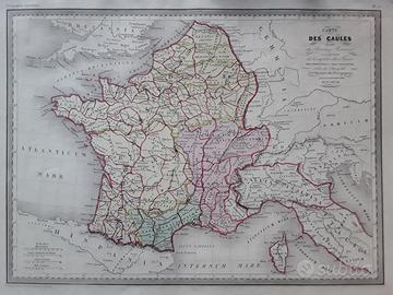 Carta geografica originale dell'Ottocento 