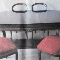 Tavolo in noce con cristallo fumè con 6 sedie 