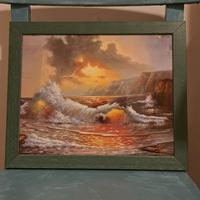 Quadro con cornice, Mare e Gabbiani