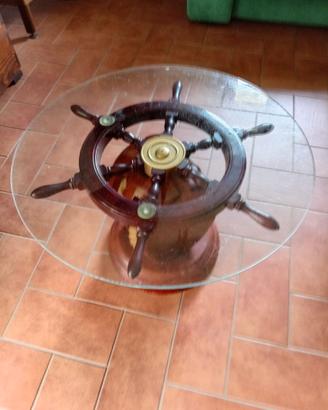 Tavolino in stile nautico a forma di bozzello