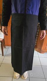 Grembiule nero cotone con tasche nuovo