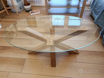 Tavolino ovale in vetro