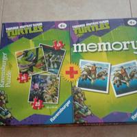 Gioco memory + 3 puzzle Tartarughe Ninja