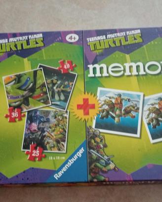 Gioco memory + 3 puzzle Tartarughe Ninja