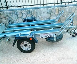 Carrello porta moto 3 posti con rampa omologato