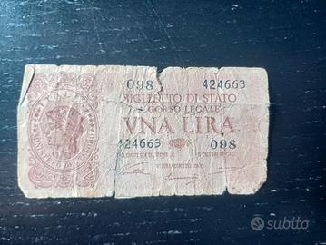 banconota di carta vecchia lire