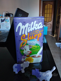 Barattolo milka slurp in latta e cartone 1994