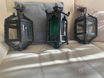 lanterne in ferro battuto e vetro