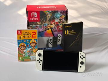 Nintendo Switch OLED MK 8 Bundle + S Mario Maker 2