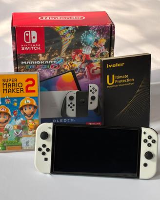 Nintendo Switch OLED MK 8 Bundle + S Mario Maker 2