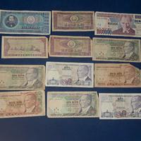 Banconote rumene e turche 