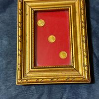 Quadretto 3 monete oro 8K