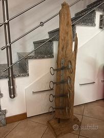 Cantina /portabottiglie in teak artigianale