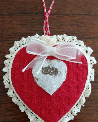 Cuore Artigianale fatto a mano, tema Gatto
