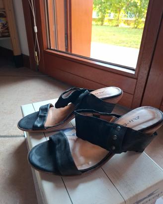 Sandali con zeppa donna Airstep vera pelle 37 nuov