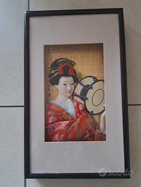 quadro 3d vintage orientale giapponese geisha