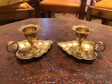 Antiche bugie in ottone arte sacra