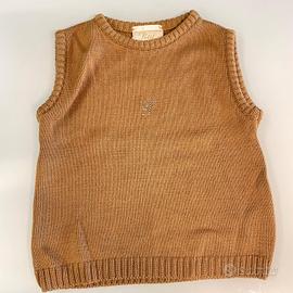 maglione smanicato in lana merino