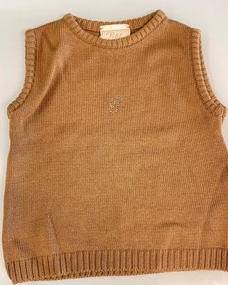 maglione smanicato in lana merino