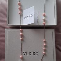 Collana lunga in argento perle e corallo Yukiko