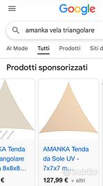 Tenda a vela triangolare