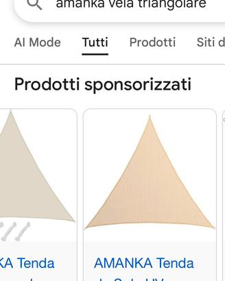 Tenda a vela triangolare