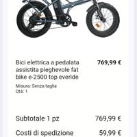 Bicicletta elettrica pedalata assistita