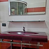 Set lavabo cristallo + specchio coordinato
