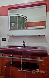 Set lavabo cristallo + specchio coordinato