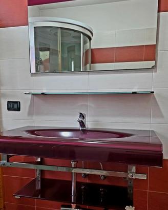 Set lavabo cristallo + specchio coordinato
